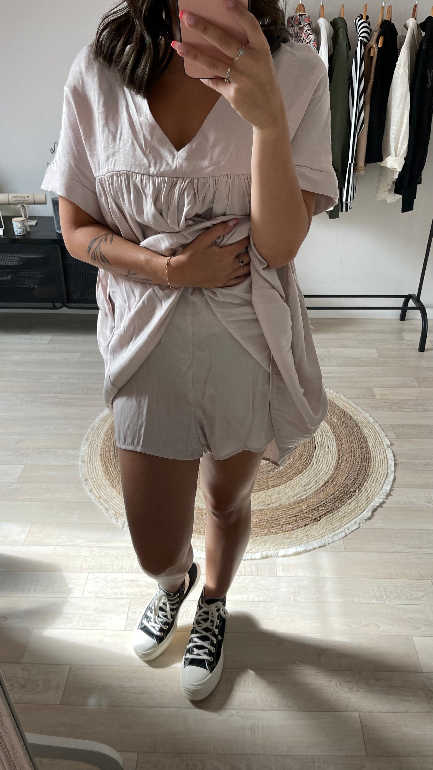 Robe short Flora beige