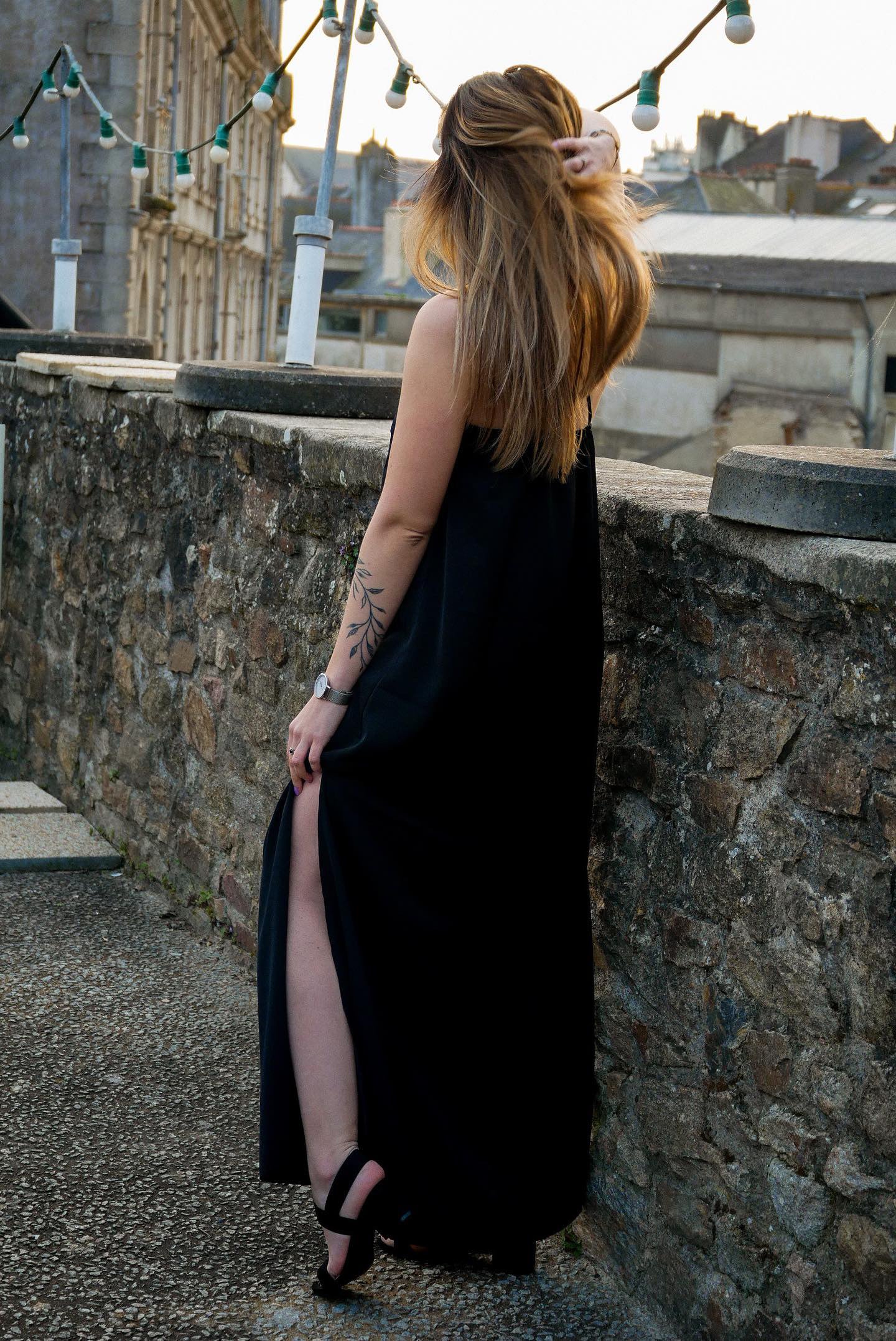 Robe longue noire Coralie