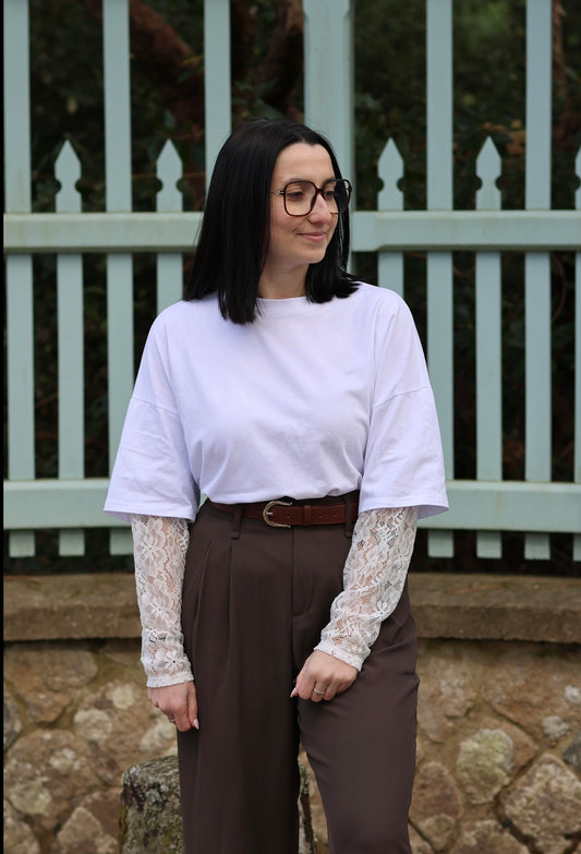 T-shirt dentelle Astrid blanc