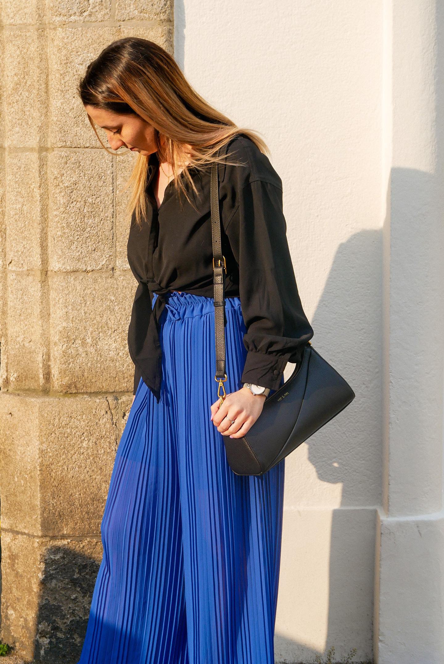 Pantalon fluide bleu roi