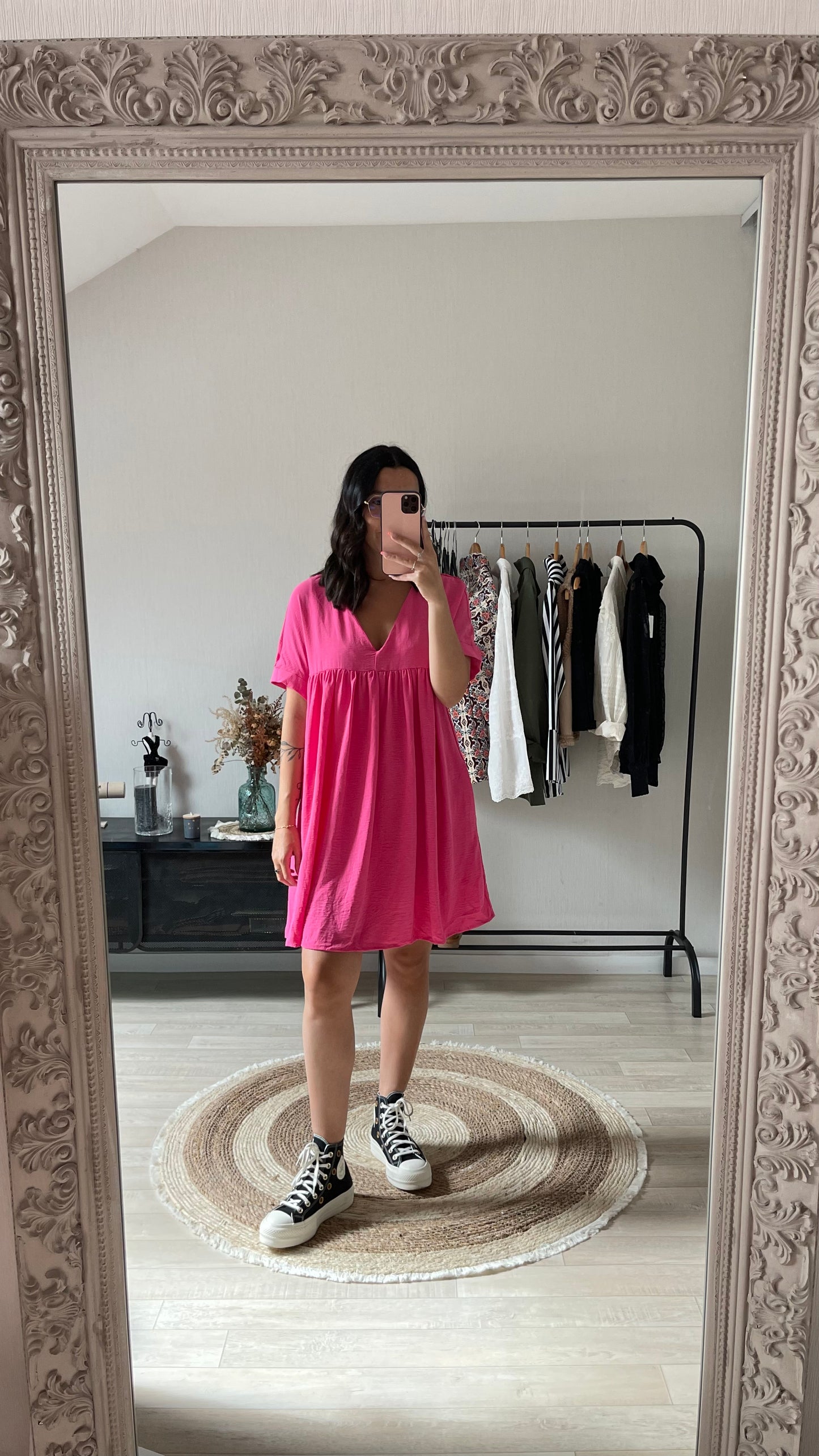 Robe short Flora rose