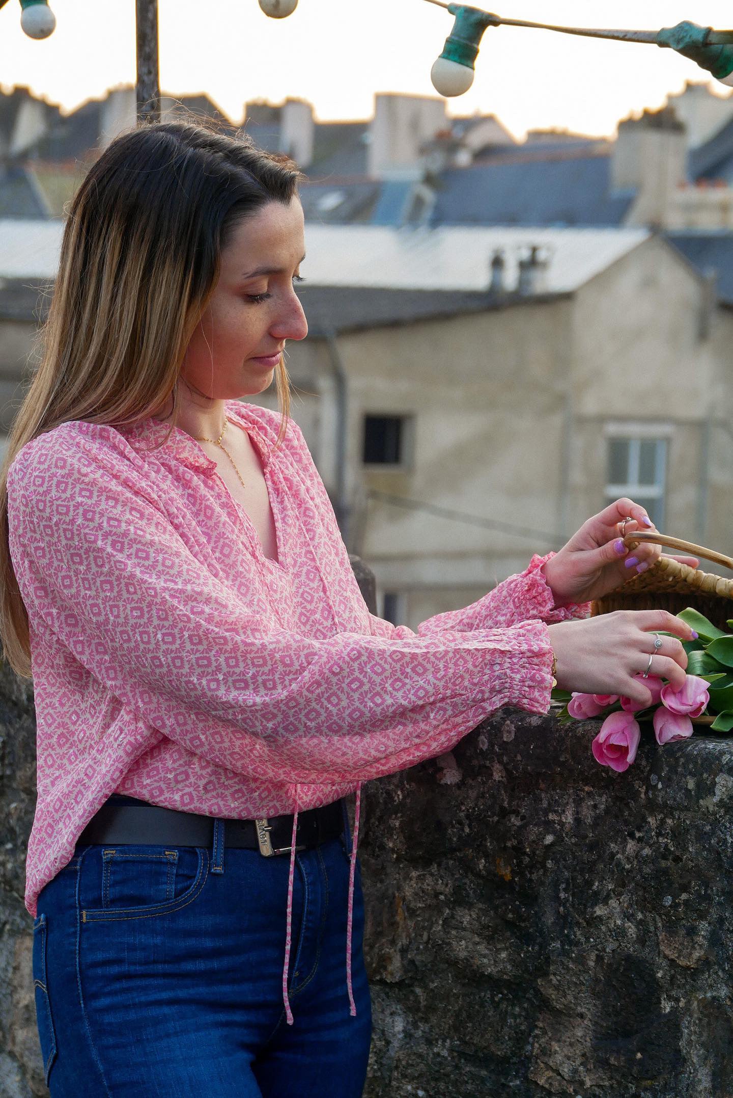 Blouse rose Delphine