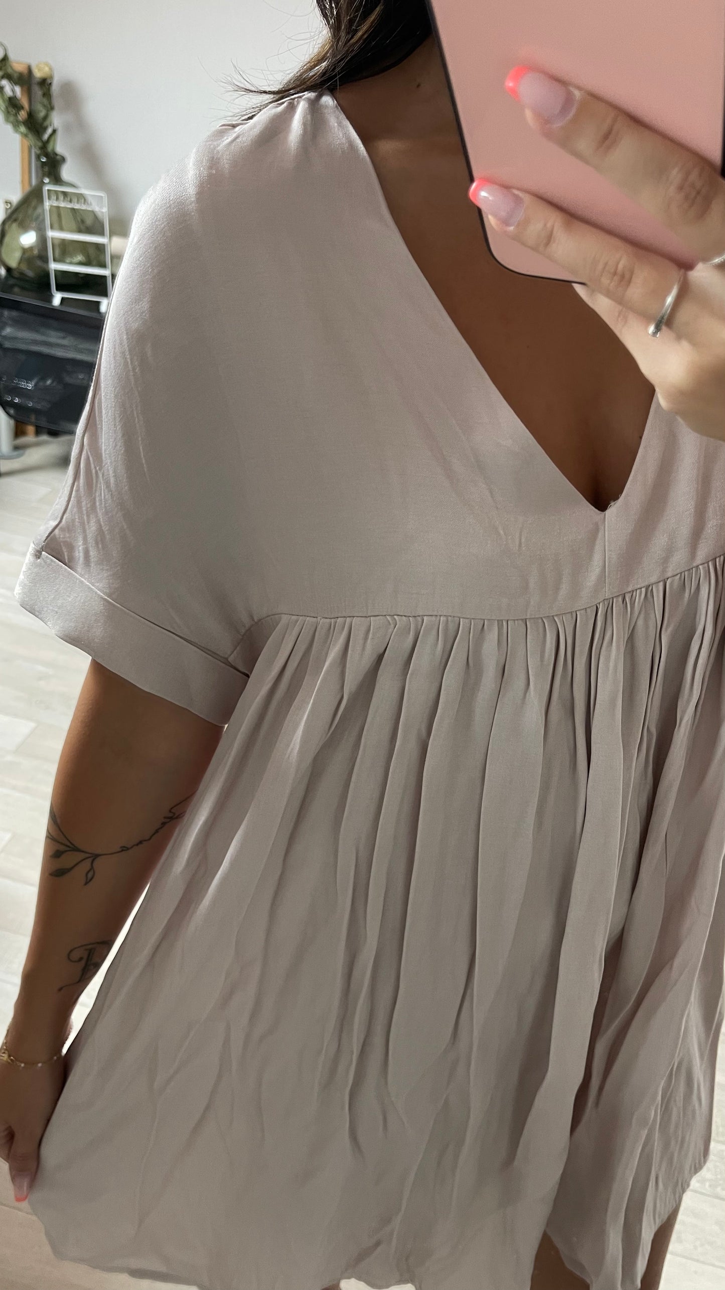 Robe short Flora beige