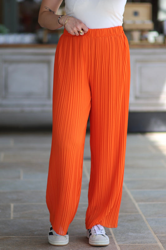 Pantalon plissé Cassandra orange