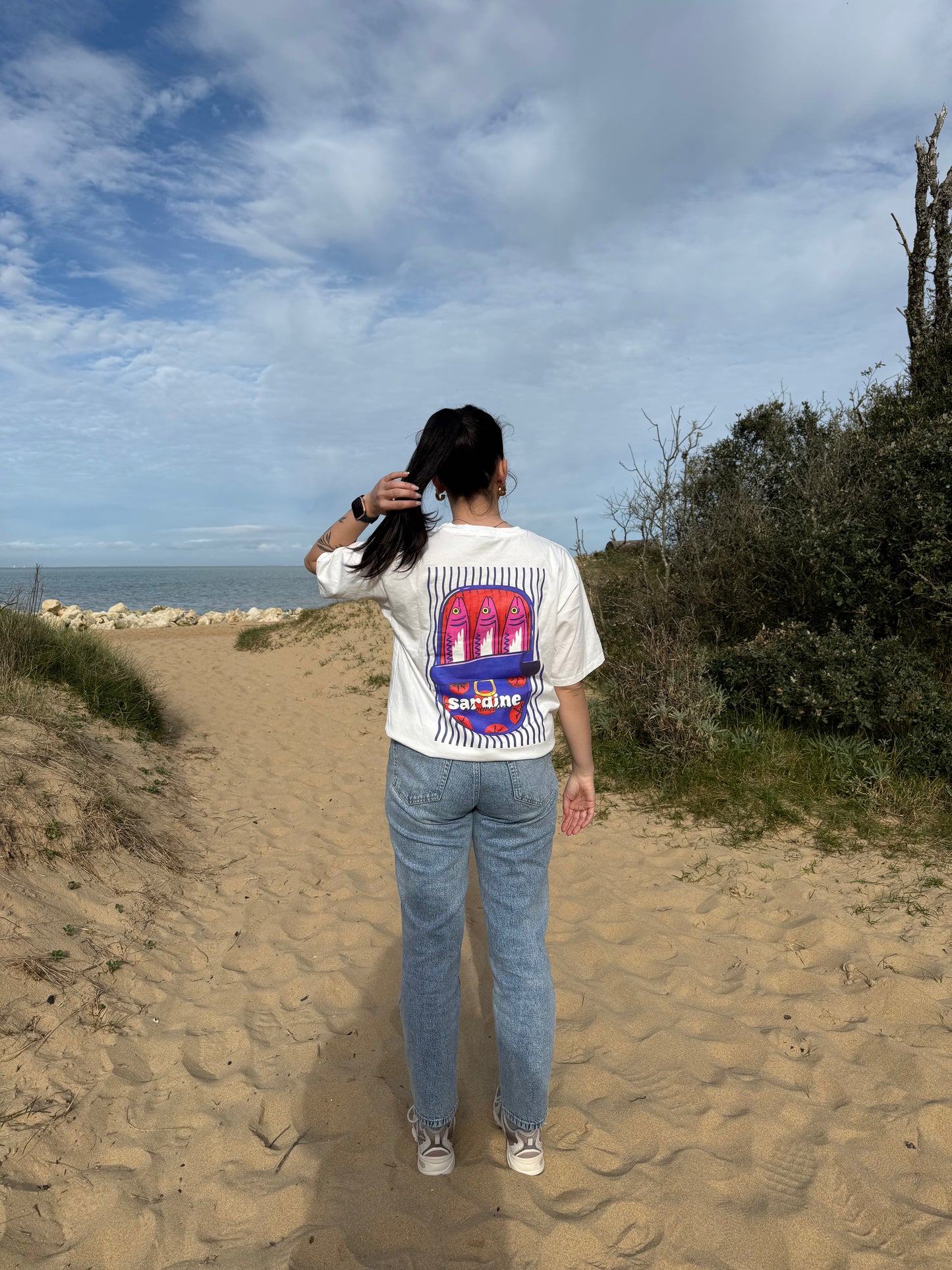 T-shirt Sardine blanc