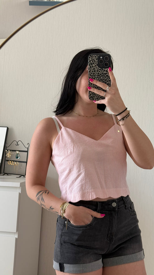 Top à bretelles rose