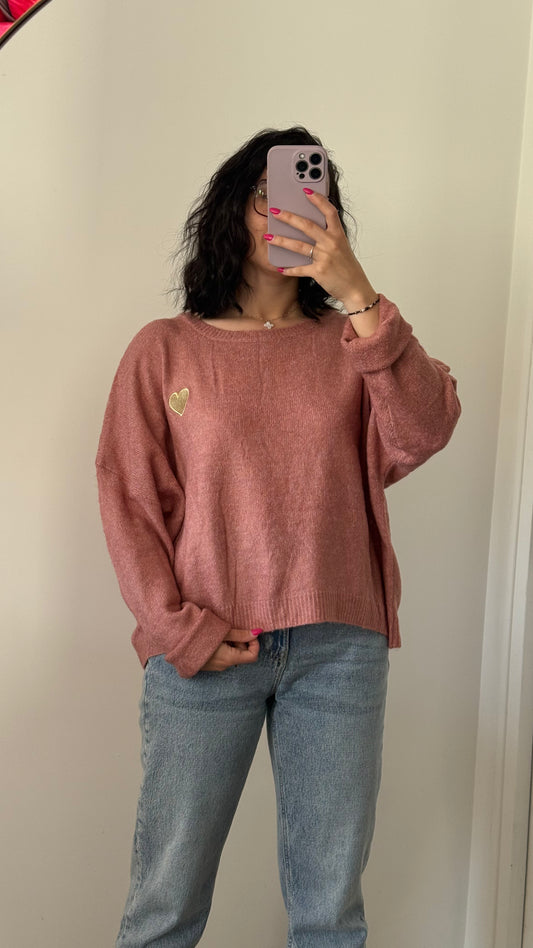 Pull vieux rose