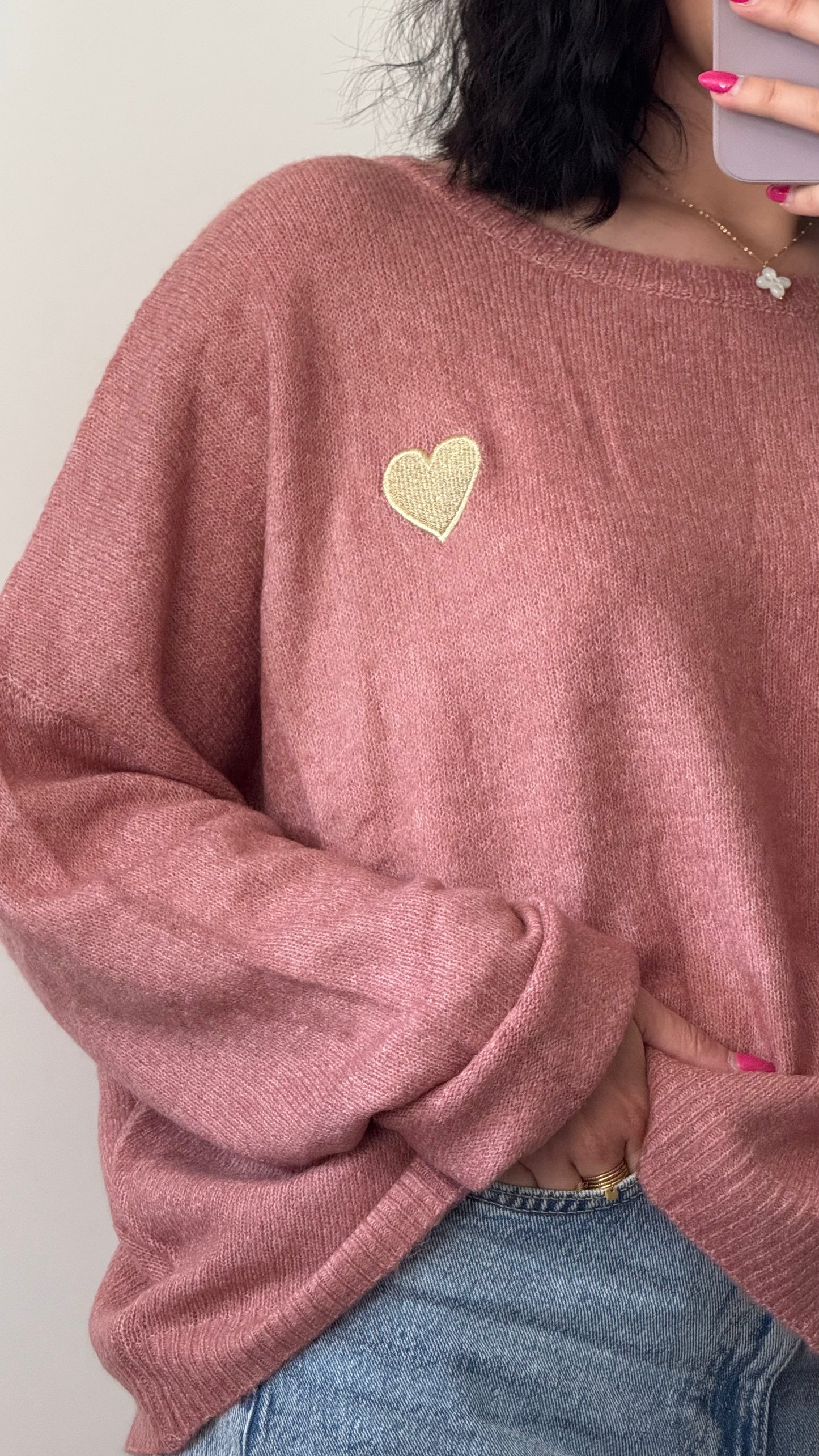 Pull vieux rose