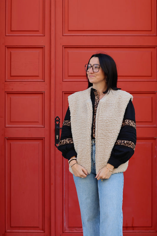 Veste moumoute sans manches