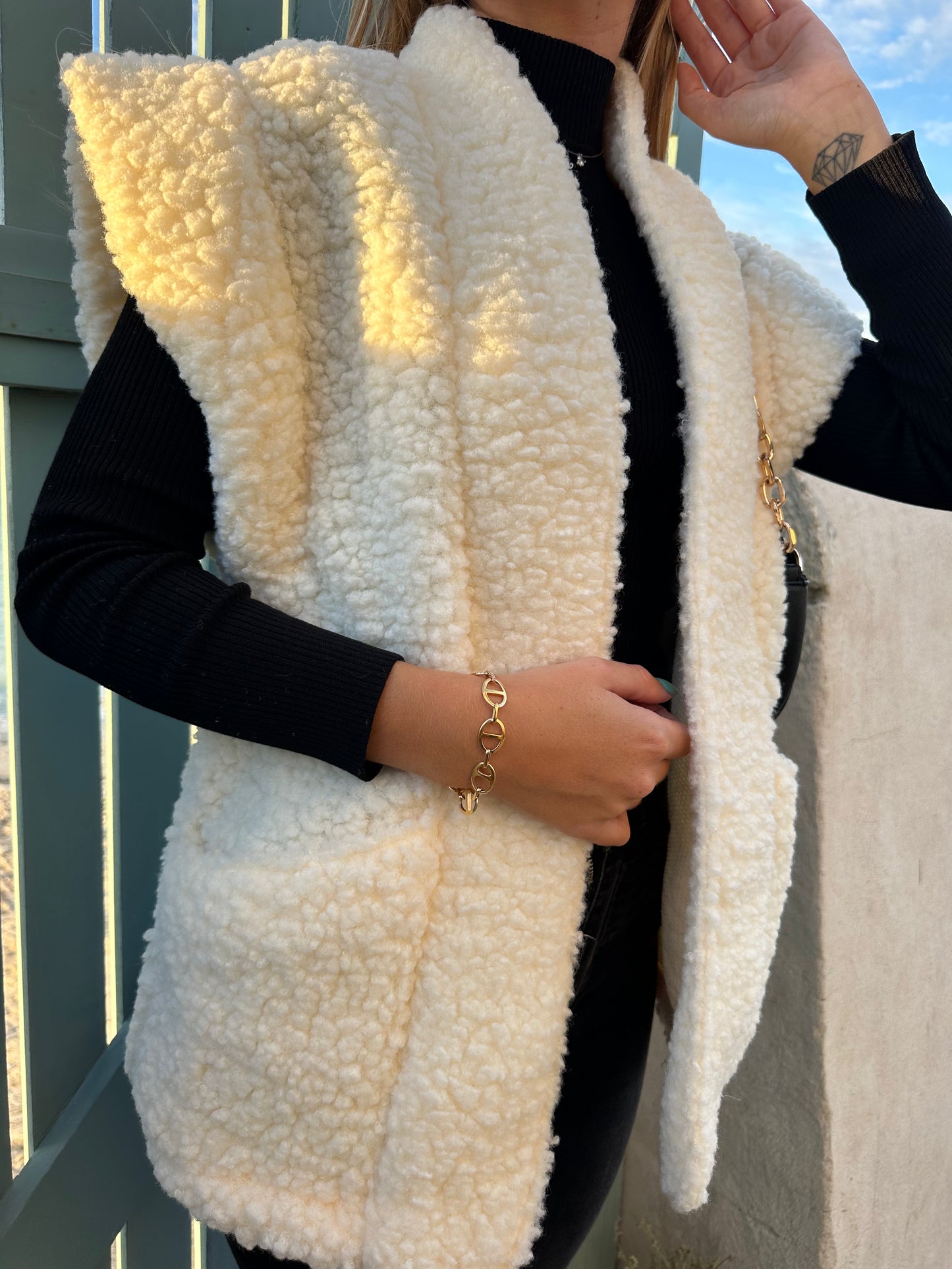 Veste sans manches Kamilia blanche
