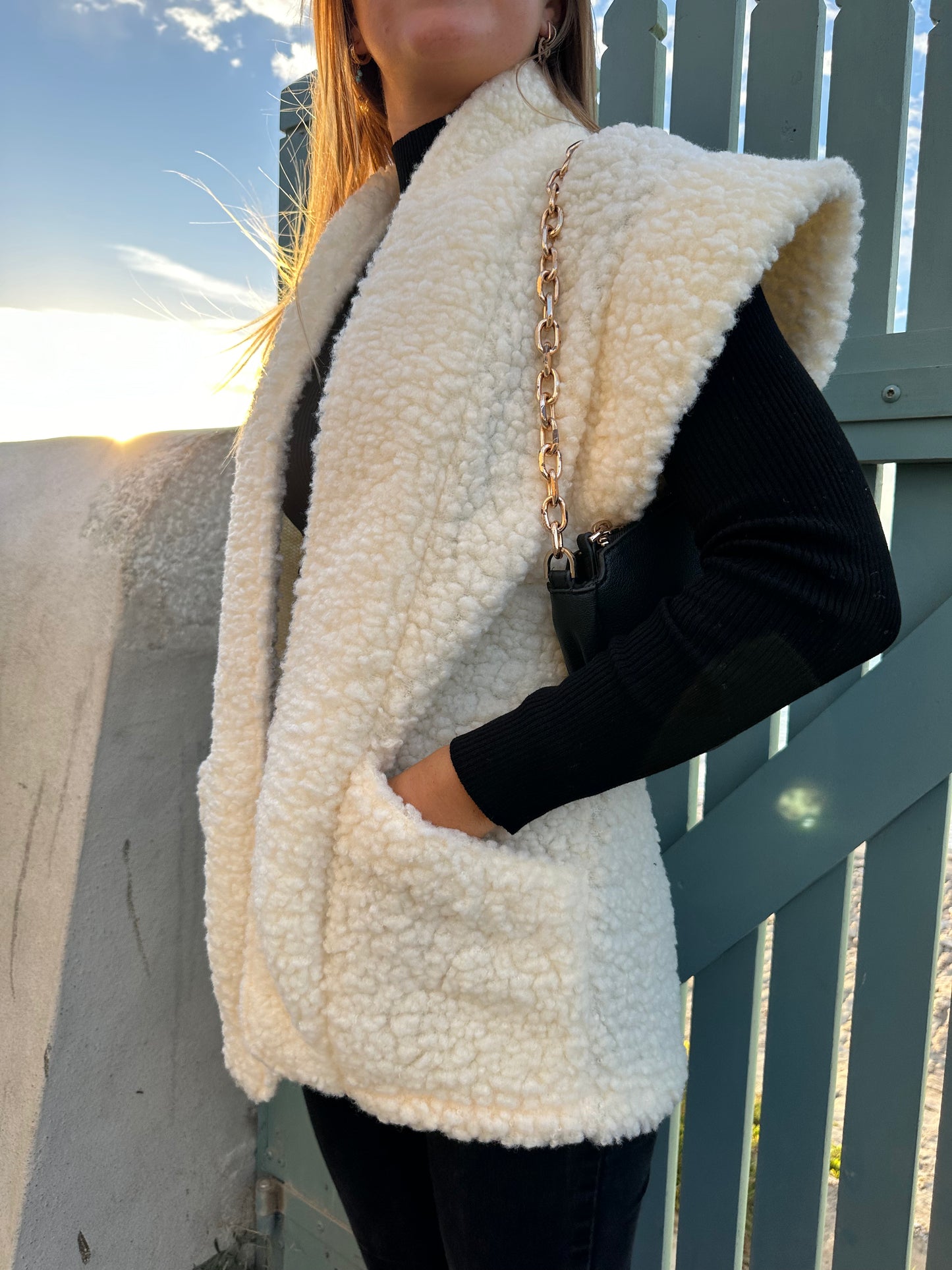 Veste sans manches Kamilia blanche