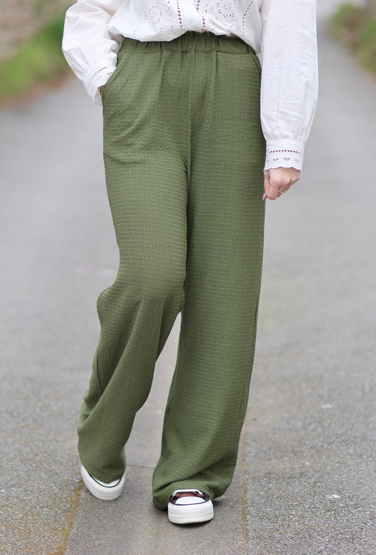 Pantalon fluide kaki Alice