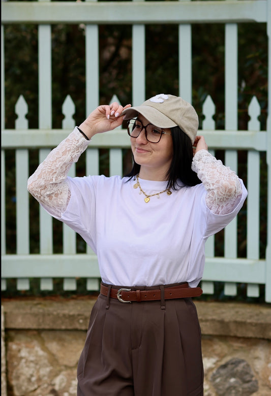 T-shirt dentelle Astrid blanc