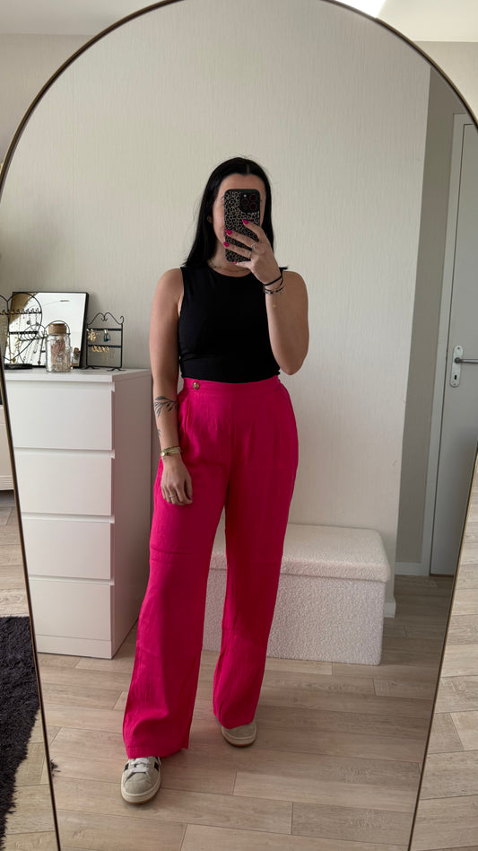 Pantalon fluide rose