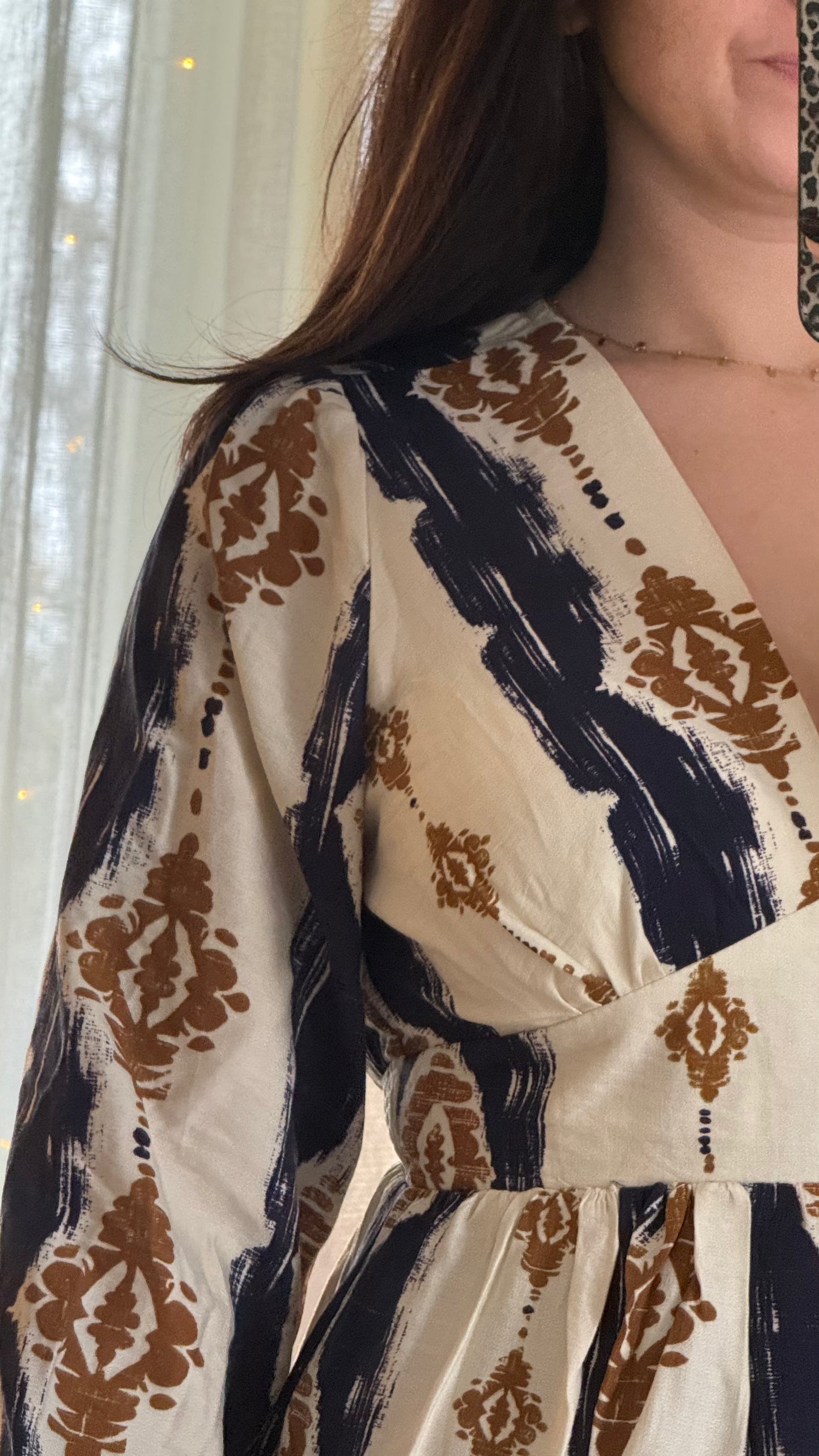 Robe longue à motifs