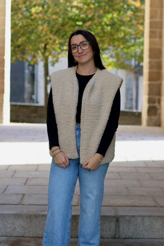 Veste moumoute sans manches