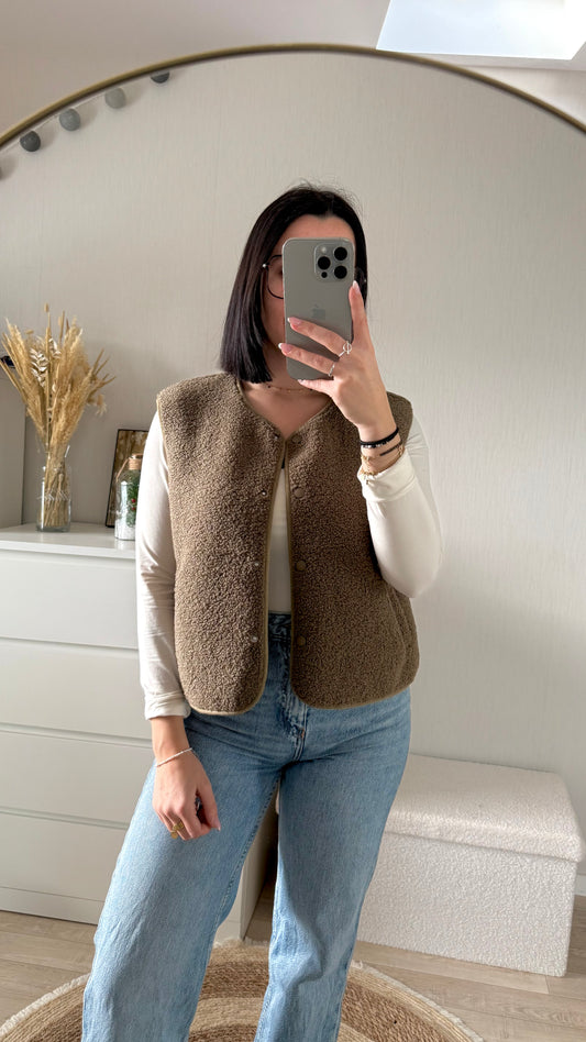 Gilet kaki sans manches